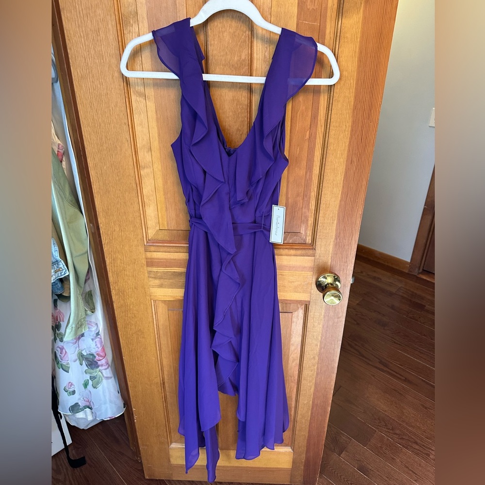 JCP- beautiful purple midi dress. Never worn tags attached.